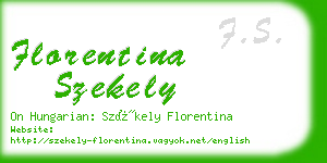 florentina szekely business card